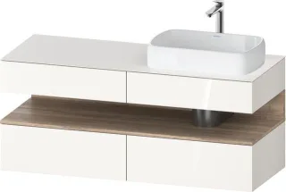 Duravit Qatego Konsolenwaschtischunterbau wandhängend Weiß Hochglanz 1400x550x600 mm - QA47660552200 QA4766055220000