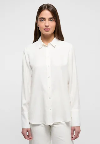 ETERNA - Viscose Shirt Bluse Viskose Langarm off-white - Gr. - 42/Langarm