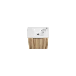 Burgbad Keramik Waschtisch-Set Eqio Frassino Dekor Cappuccino/Alpinweiss, SFPQ053F3437C0001 SFPQ053F3437C0001
