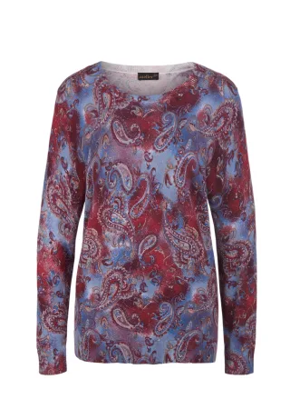 GOLDNER 2-in-1-Pullover "Sportlich-femininer Druckpullover" Hochwertig gedrucktes Paisley-Muster
