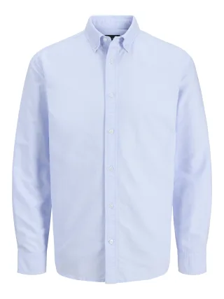 JACK&JONES - JJEHARVEY OXFORD L/S SHIRT NOOS Chambray Blue - Gr. - M