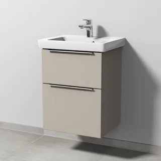 Sanipa 3way Waschtischunterbau zu Villeroy & Boch Subway 2.0 Waschtisch mit 2 Auszügen, Kaschmir-Mat UP6101U