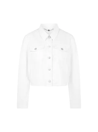 Marc Cain Additions - Kurze Jeansjacke aus Baumwollstretch white - Gr. - 36