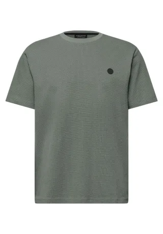 Street One Men - T-Shirt mit Struktur im Two-Tone-Look grün - Gr. - XXL