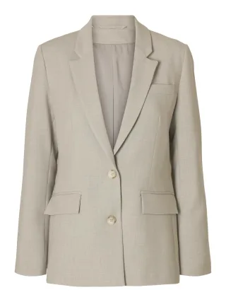 SELECTED WOMEN - SLWRITA LS CLASSIC BLAZER MEL NOOS Island Fossil - Gr. - 42