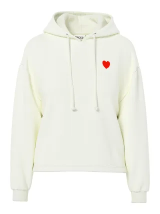 PIECES - PCCHILLI LS EMB JRS HOODIE BC White Pepper - Gr. - S
