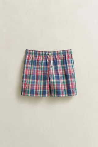 GANT - Madras Badeshorts mit Karomuster rose red - Gr. - XXXL