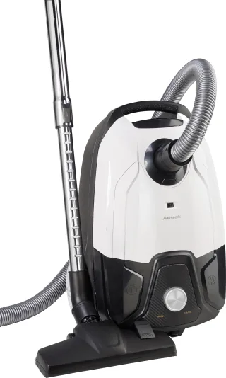 Hanseatic Bodenstaubsauger "HVBA8008SKC Carbon Optik, Platzsparend verstaubar, Unter 75dB" 800 W mit Beutel 800 W Leistung, HEPA 13 Filtersystem, Turbo Tierhaarbürste
