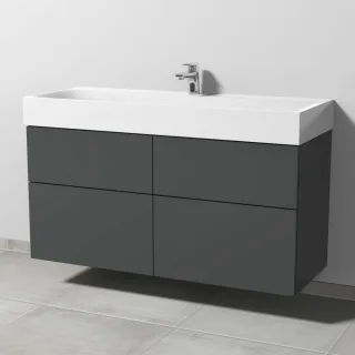 Sanipa 3way Waschtischunterbau zu Kaldewei Silenio Waschtisch mit 4 Auszügen, Anthrazit-Matt SM45722