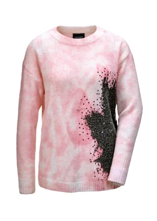 GOLDNER 2-in-1-Pullover "Pullover mit femininem Druck und Pailletten" Mit glänzenden Pailletten