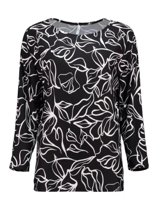 HaILYS - 3/4 P TP El44odia 7361 black flower - Gr. - XS