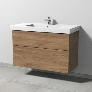 Sanipa 3way Waschtischunterbau zu Villeroy & Boch Subway 2.0 Waschtisch mit 2 Auszügen, Eiche-Kansas SM61559