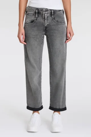 Herrlicher 5-Pocket-Jeans "Shyra Tap Denim Brushed" mit umgeschlagenem Saum