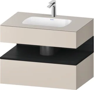 Duravit Qatego Einbauwaschtisch mit Konsolenwaschtischunterbau Eiche Schwarz & Taupe Matt 800x550x60 QA4785016910010
