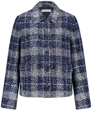 GERRY WEBER Collection - BLAZER LANGARM night sky grey bleu check - Gr. - 48
