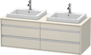 Duravit Ketho Konsolenwaschtischunterbau wandhängend Taupe Matt 1400x550x496 mm - KT6757B9191 KT6757B9191