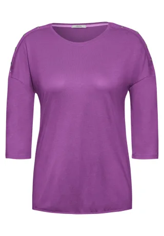 Cecil - Shirt mit Ösen violet - Gr. - S