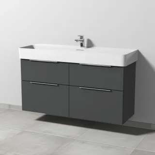 Sanipa 3way Waschtischunterbau zu Laufen VAL Waschtisch mit 4 Auszügen, Anthrazit-Matt UM82522