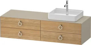 Duravit White Tulip Konsolenwaschtischunterbau wandhängend Natur Eiche & Taupe Matt & Seidenmatt 160 WT4995RH5600010