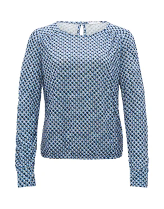 Opus - Shirt - Sutha abstract blau - Gr. - 36