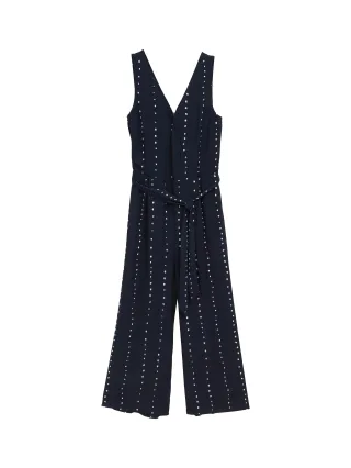 Tom Tailor - Jumpsuit mit Allover-Print navy dot print - Gr. - 40