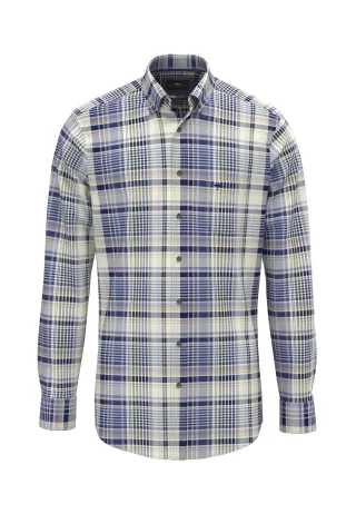 FYNCH-HATTON - Colorful Flannel Check, B.D., 1/1 misty blue - Gr. - L