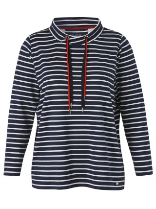 VIA APPIA DUE - Sweatshirt Kragen 1/1 Arm marine multicolor - Gr. - 48