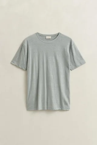 GANT - Leinen T-Shirt ceramic grey - Gr. - XXL