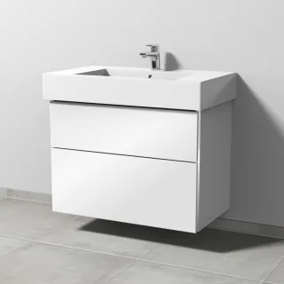 Sanipa 3way Waschtischunterbau zu Duravit Vero Waschtisch mit 2 Auszügen, Weiß-Glanz BS71878