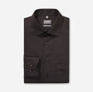 OLYMP - Comfort Fit: Businesshemd braun - Gr. - 42