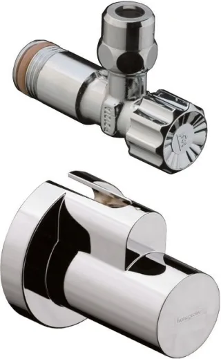 Hansgrohe Eckventil chrom mit Schuber und Quetschverschraubung, 13954000 13954000