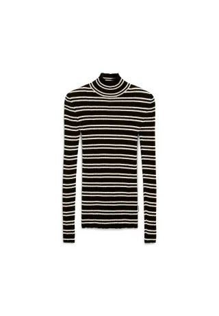 Armedangels - ALAANIA CHIFFRON STR black-oatmilk - Gr. - XL