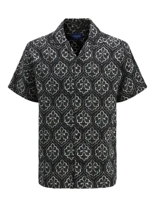 JACK&JONES - JORHYDRA NOTO SHIRT SS LN black - Gr. - L