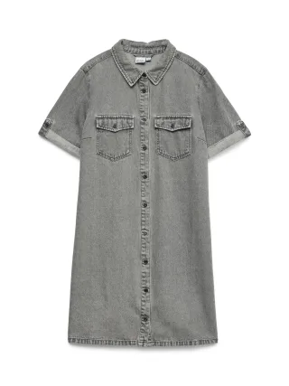 VERO MODA - VMJENNIE SS SHORT DENIM DRESS GA NOOS Medium Grey Denim - Gr. - M