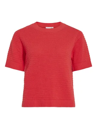 VILA - VILOLLO O-NECK S/S DETAIL KNIT TOP- NOOS - Gr. - S