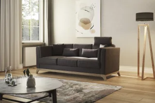 Home affaire 3-Sitzer "Viva" mit Holzrahmen aus Buche