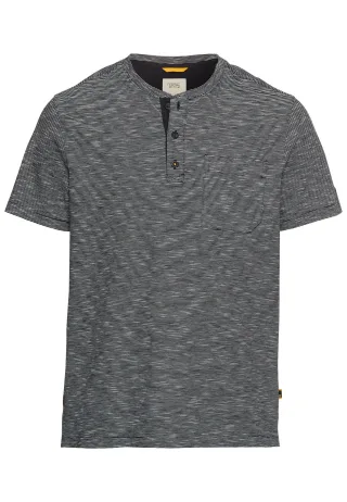 camel active - Kurzarm Henley aus reiner Baumwolle night blue - Gr. - XXL
