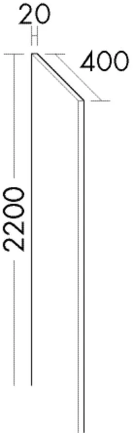 Burgbad Seitenwange rc40 System PG2 2200x20x400 Salbeigrau Hochglanz, WAAW002LF5971 WAAW002LF5971