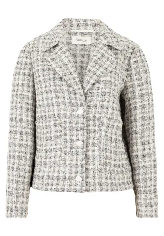 CARTOON - Tweedblazer weiß/camel - Gr. - 42