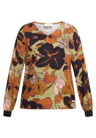 CARTOON - Oversize-Bluse brown/green - Gr. - 42