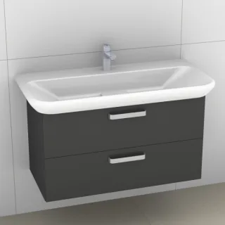 Artiqua 413 Waschtischunterschrank für MyDay 125400 Anthrazit Glanz, 413-WU2L-K77-7065-51 413-WU2L-K77-7065-51
