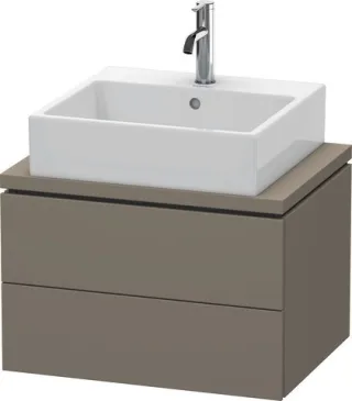 Duravit L-Cube Konsolenwaschtischunterbau wandhängend Flanell Grau Seidenmatt 620x477x400 mm - LC580 LC580509090