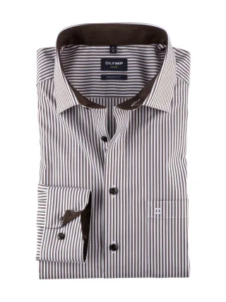 OLYMP - Moder Fit: Businesshemd braun - Gr. - 39