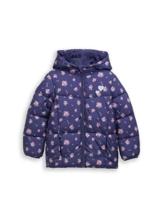 tom tailor kids - Puffer-Jacke mit Allover-Print dark blue multi color flower - Gr. - 104/110