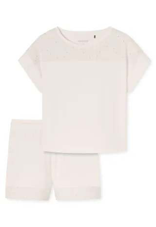SCHIESSER - Schlafanzug kurz off-white - Gr. - 38