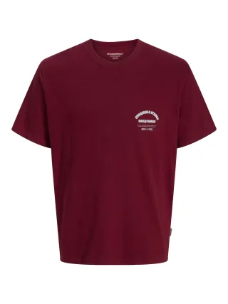 JACK&JONES - JORMEADOWS TYPO TEE SS CREW NECK JNR tibetan red - Gr. - 176