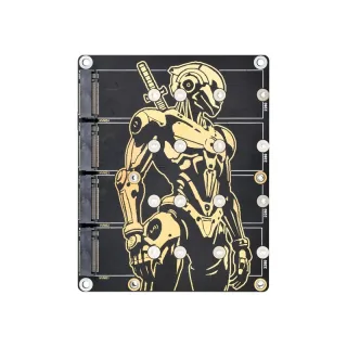 PCIe To 4 Channel M2 Adapter Board for Raspberry Pi 5 Supports NVMe SSD High Speed 5Gbps Transmission