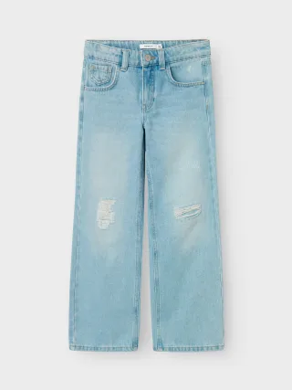 NAME IT - NKFROSE HW WIDE JEANS DESTR 1411-BE NOOS light blue denim - Gr. - 146