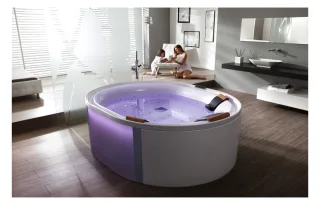 Hoesch Whirlwanne Ergo+ Oval 2000x1600 freistehend mit System Tergum Whirl Weiss/Chrom/Glas Weiss 6442N.010305550