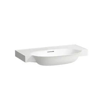 LAUFEN Möbel-Waschtisch THE NEW CLASSIC, ohne Hahnloch, mit Überlauf 800x480 LCC weiß, H813855400109 H8138554001091